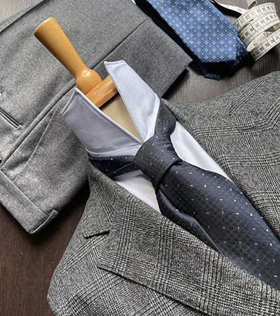 Blazer mano Cashmere Principe di Galles Grigio