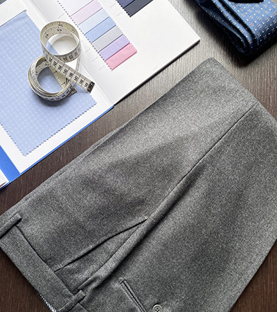 Pantalone Pura Lana Flanella Grigio