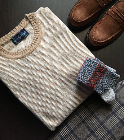 Girocollo Jacquard in Cashmere e Lana