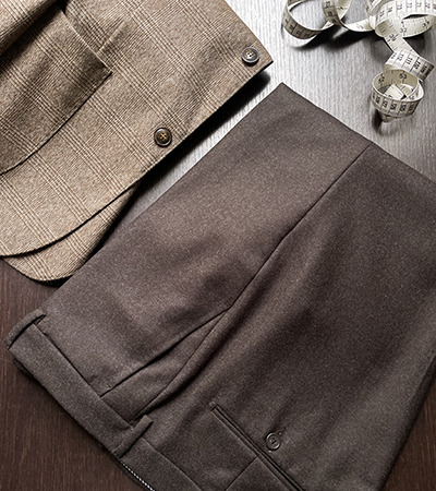 Pantalone Pura Lana Flanella Moro