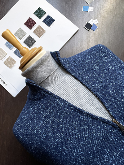 Full Zip in Lana Super Geelong e Seta Mulberry