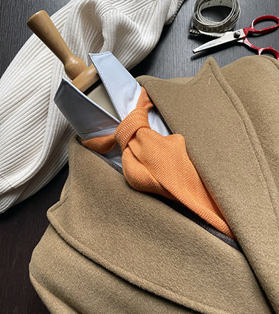 Cappotto Doppiopetto in Cashmere e Lana color Cammello