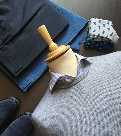 Girocollo in Cashmere e Lana trama Jacquard