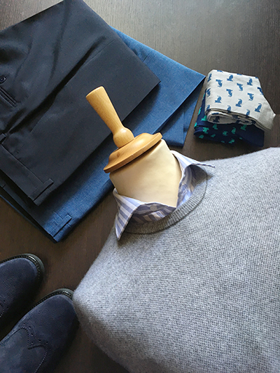 Girocollo in Cashmere e Lana trama Jacquard