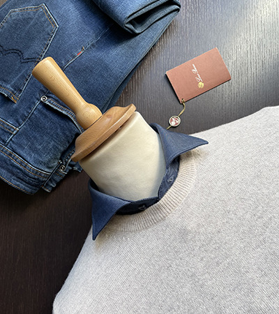 Girocollo in Cashmere e Lana Avorio