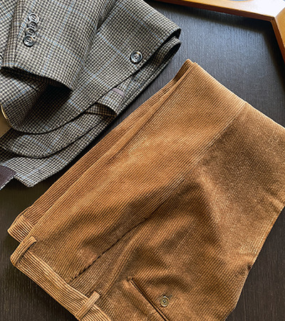 Pantalone in Velluto Supersoft Noce