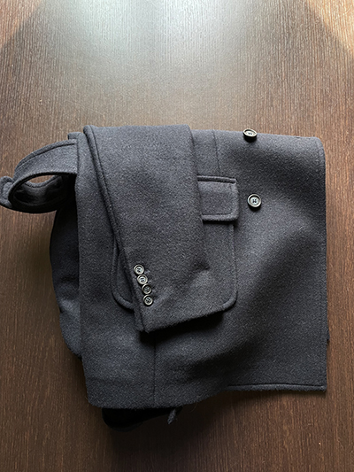 Cappotto Doppiopetto in Cashmere e Lana Blu Notte - immagine 2