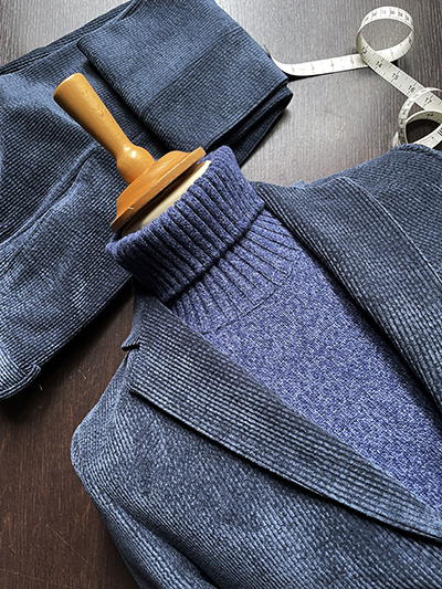 Abito in Velluto Supersoft Drop 4 Mezzoforte Blu Melange - immagine 7