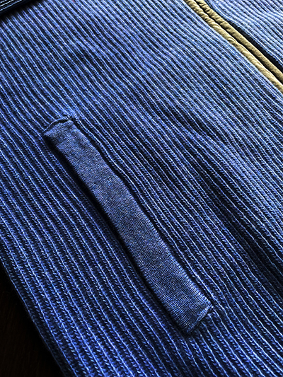 Giubbino Pura Lana maglia Inglese con zip lunga Blu Navy - immagine 5