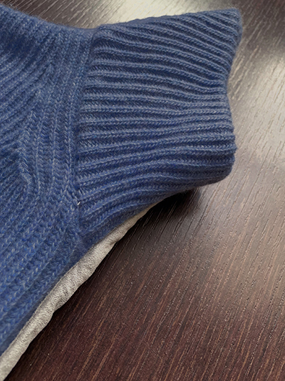 Giubbino Pura Lana maglia Inglese con zip lunga Blu Navy - immagine 2