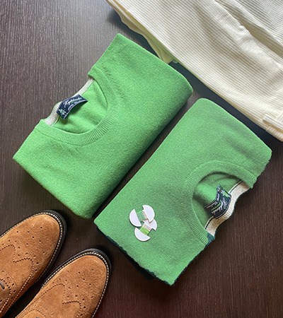 Girocollo Alashan in Puro Cashmere Verde Polinesia