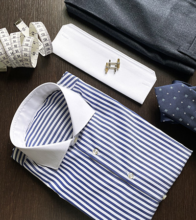 Camicia su misura Popeline 5 mm Blu Navy