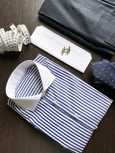 Camicia su misura Popeline 5 mm Blu Navy