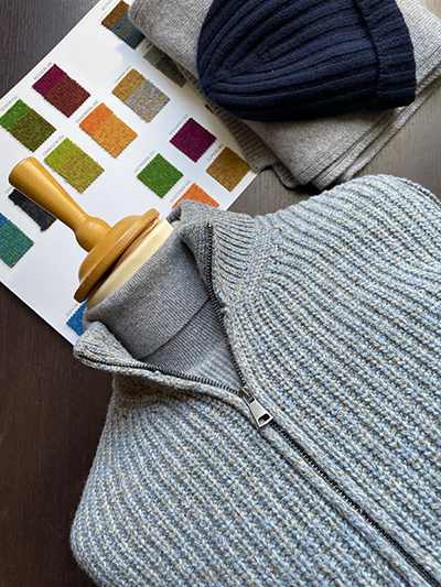 Full Zip foderato Cortina a maglia Inglese