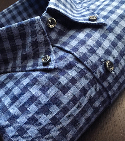 Camicia su misura Cotone mano Cashmere Blu