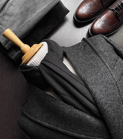 Cappotto Doppiopetto in Cashmere e Lana Nero