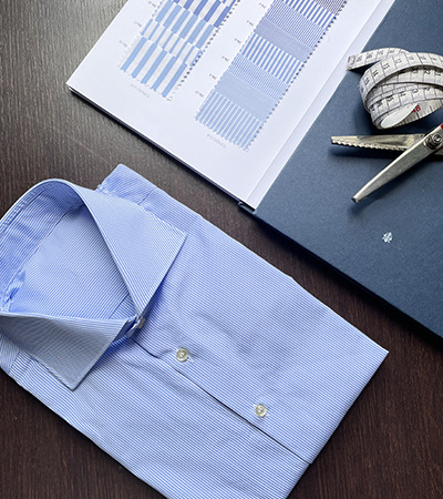 Camicia su misura serie Topazio 120 Microriga
