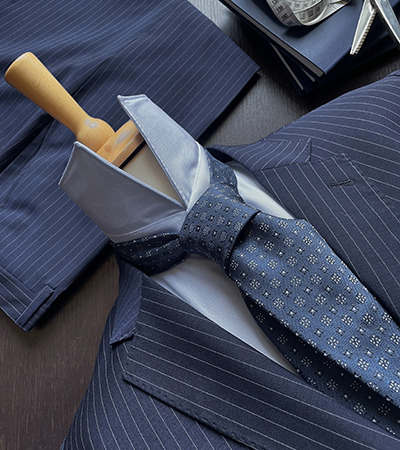 Abito Tasmania Gessato 10 mm Blu Notte