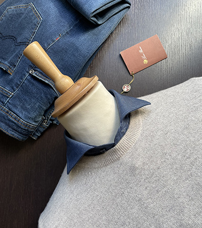 Girocollo in Cashmere e Lana Extrafine Pergamena