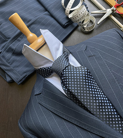 Abito Tasmania Gessato 20 mm Blu Navy