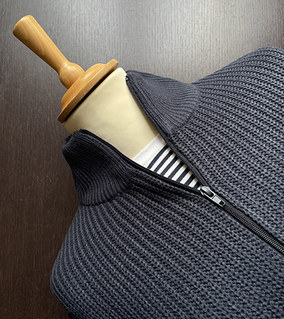 Lupo mezza zip in Microfibra elasticizzata Royal Marine