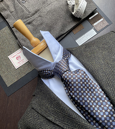 Blazer Lana Tweed Spinato Verde Muschio