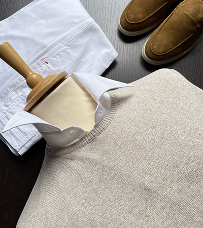 Girocollo in Puro Cotone Finezza 15 Beige Avena