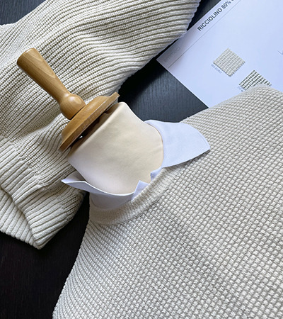 Girocollo in Cotone Ricciolino Ecru