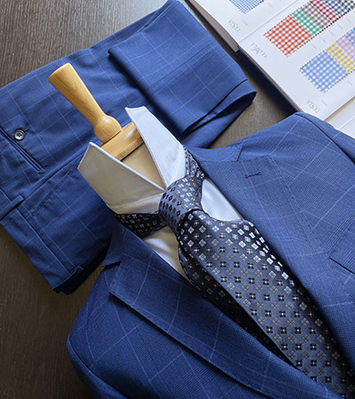 Abito Principe di Galles Blu Cobalto