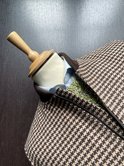 Bomber elsticizzato Pied de Poule Beige e Moro - immagine 2