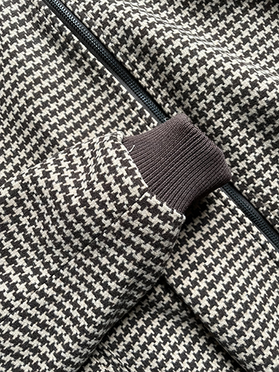 Bomber elsticizzato Pied de Poule Beige e Moro - immagine 4