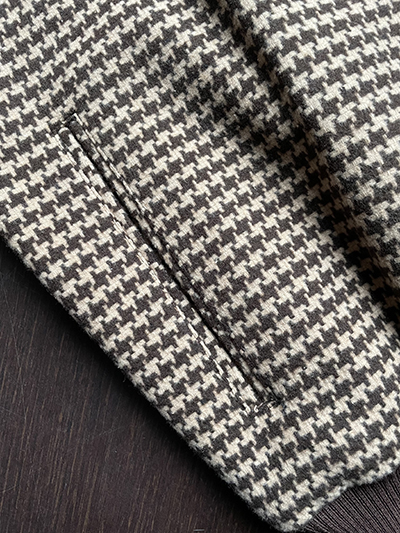 Bomber elsticizzato Pied de Poule Beige e Moro - immagine 5