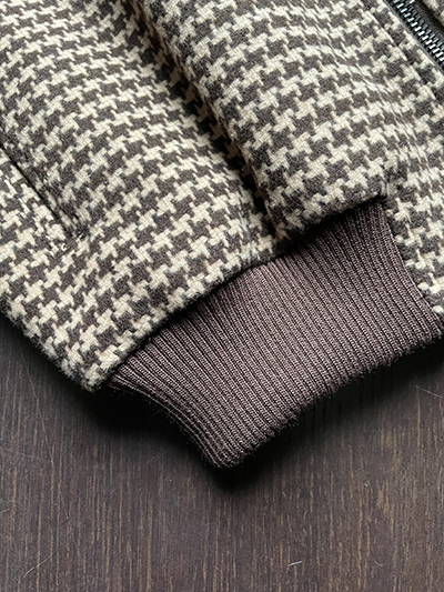 Bomber elsticizzato Pied de Poule Beige e Moro - immagine 6