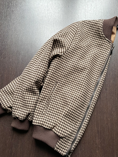 Bomber elsticizzato Pied de Poule Beige e Moro - immagine 8