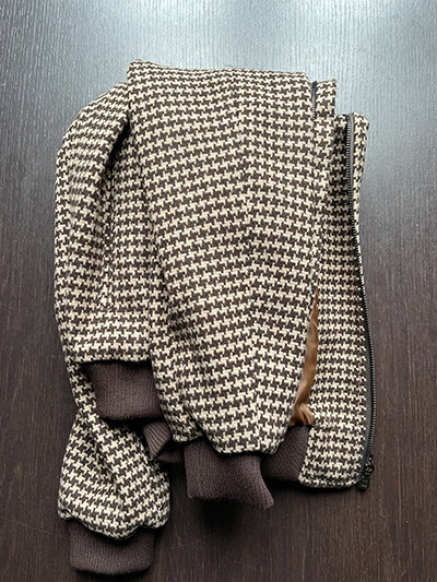 Bomber elsticizzato Pied de Poule Beige e Moro - immagine 9