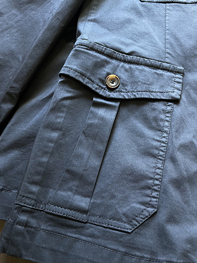 Giacca Sahariana in Cotone Blu Navy - immagine 3