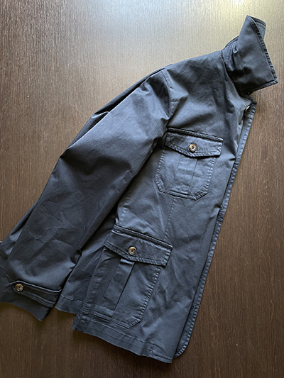 Giacca Sahariana in Cotone Blu Navy - immagine 4