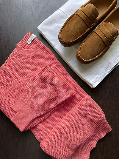 Girocollo in Lino e Cotone punto Pannocchia Corallo - immagine 7