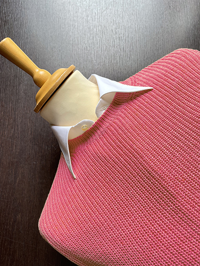 Girocollo in Lino e Cotone punto Pannocchia Corallo - immagine 2