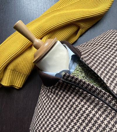 Bomber elsticizzato Pied de Poule Beige e Moro