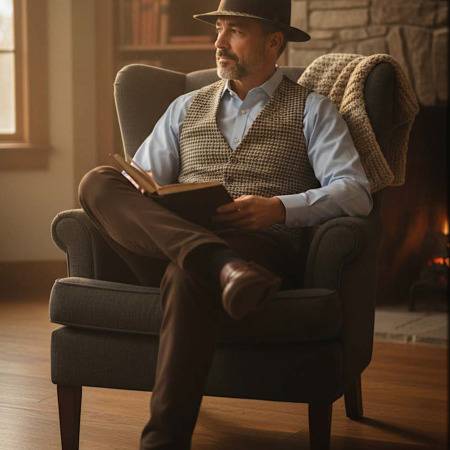 Gilet in Lana Pied de Poule