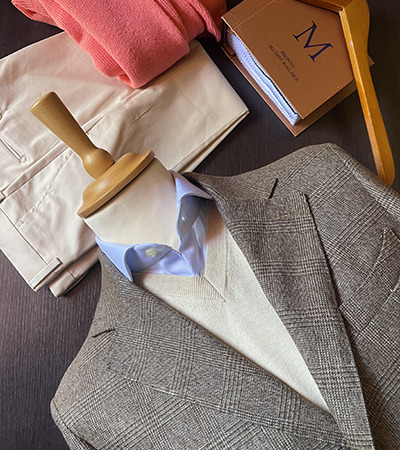 Blazer Jersey elasticizzato Principe di Galles Beige