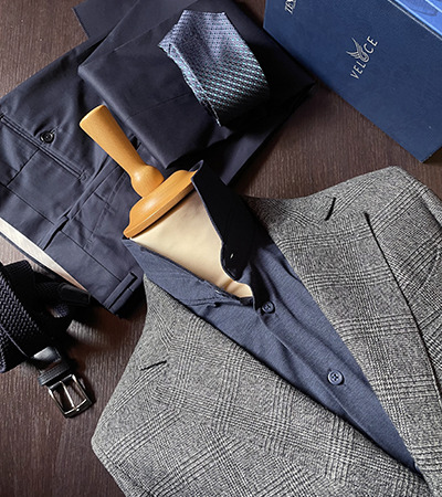 Blazer Jersey elasticizzato Principe di Galles Grigio