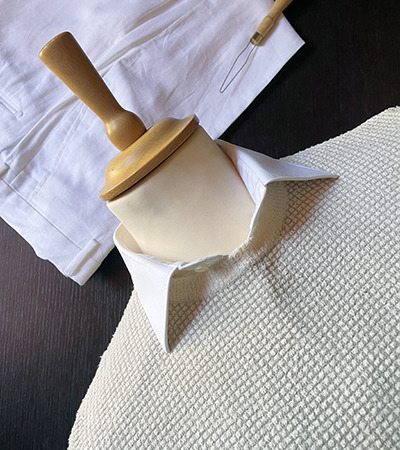 Girocollo in Cotone Ecru & Pantalone in Lino Bianco