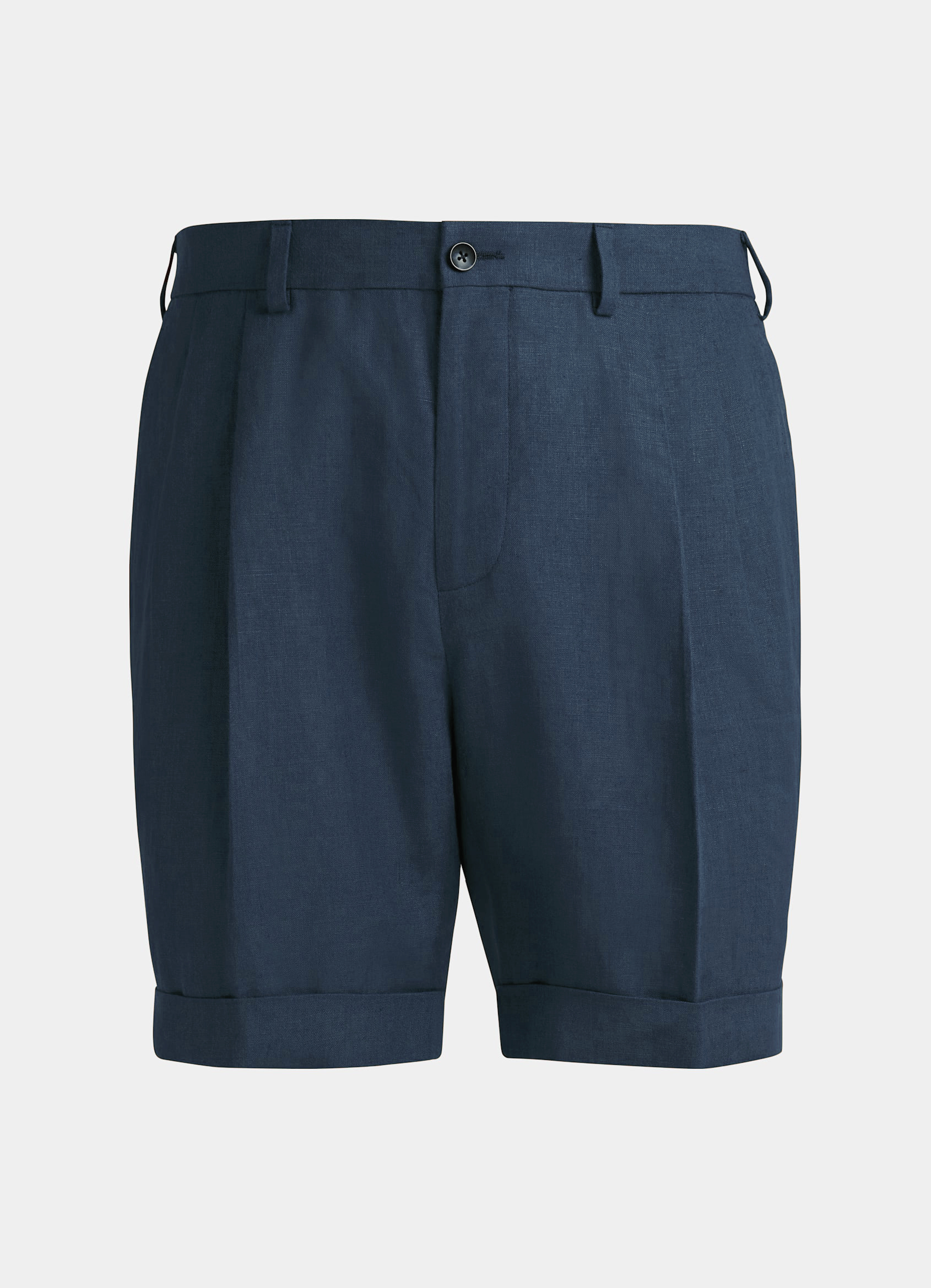 Bermuda classico misto Lino Blu Scuro - immagine 2