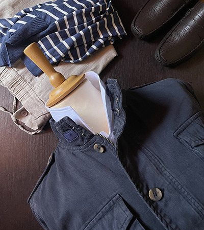 Sahariana in Cotone Blu Navy