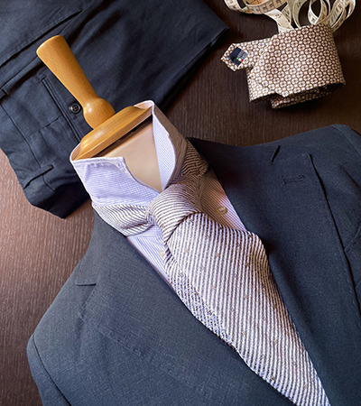 Abito sfoderato misto Lino Blu Navy
