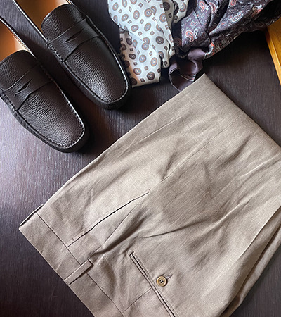Pantalone misto Lino Tabacco