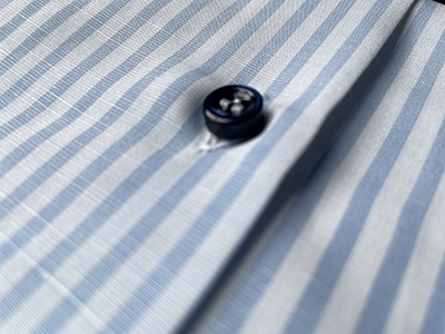 Camicia su misura Lino e Cotone a Righe Celeste - immagine 3