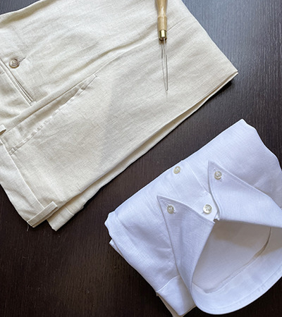 Camicia su misura Puro Lino Zephyr Bianco